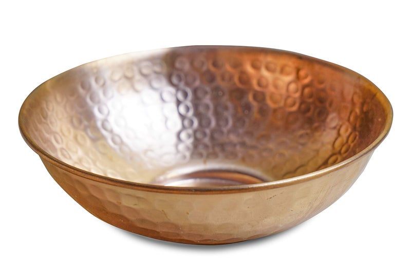 GoCraft Pure Copper Decorative Bowl | Hammered Finish Copper Bowl for Serving Nuts, Salad, Fruits & Table Use â€“ 5" Diameter x 2" Height - Image 1